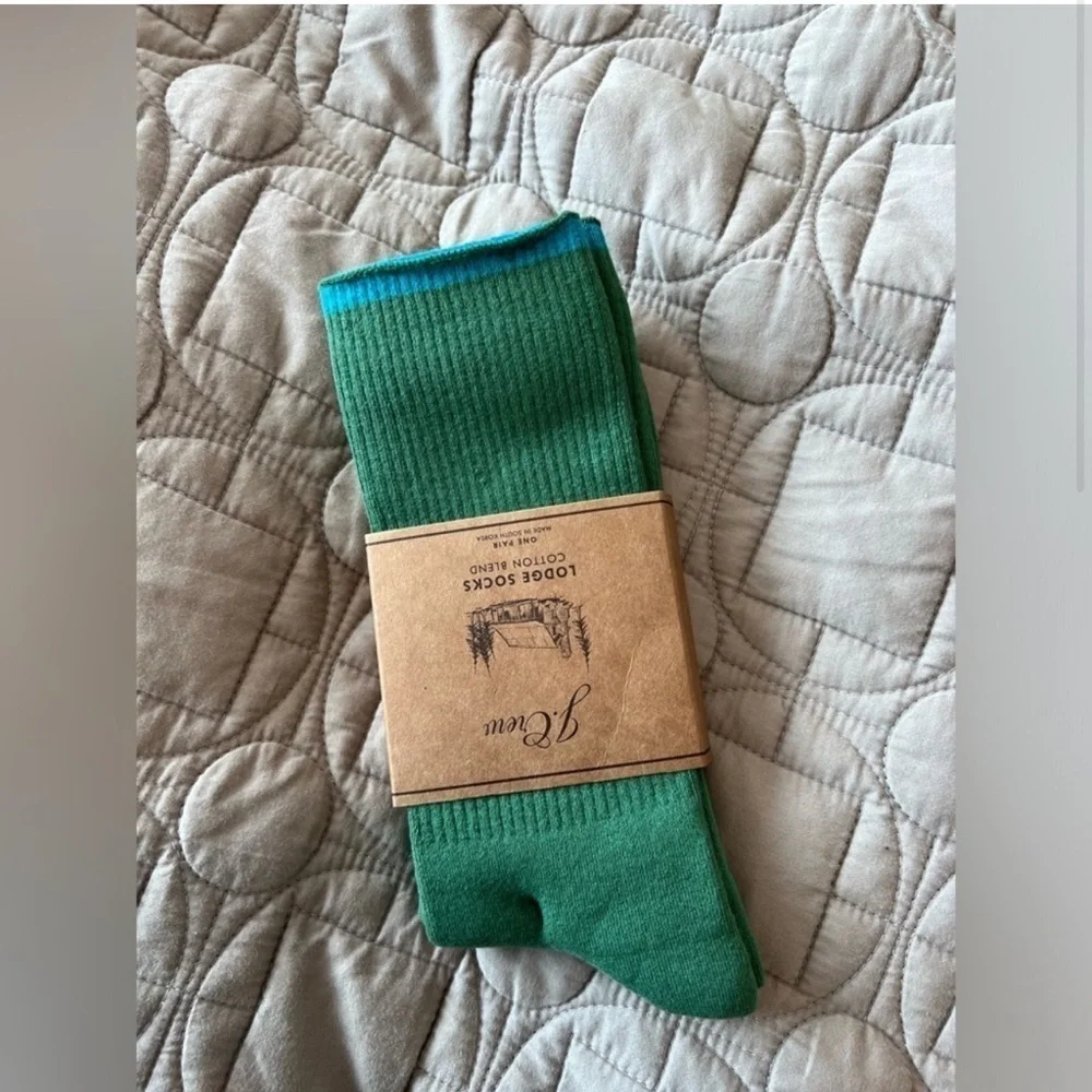 J.Crew Green and Blue Lodge Socks
